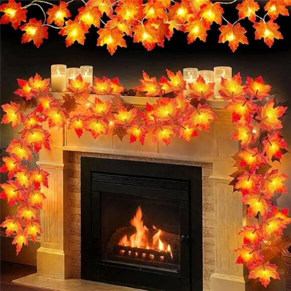 4 Pack Fall Decor Fall Garland with Lights Fall Decorations for Home - Picture 7 of 7